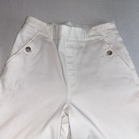 Spanx Stretch Twill Cropped Wide Leg Pull On White Pants Womens Size‎ Small - Picture 7 of 11
